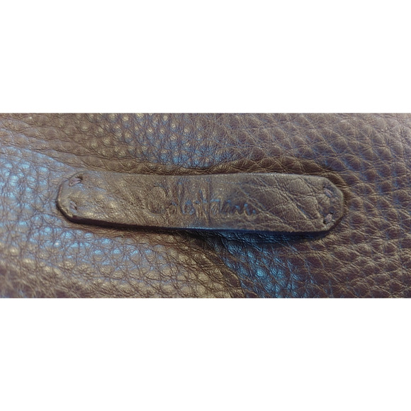 COLE HAAN Purple‎ Pebble Leather Large Bucket Hobo Shoulder Bag Purse Vtg - Picture 3 of 13